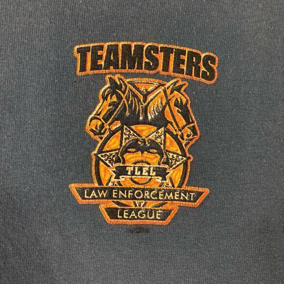 Vintage Teamsters Local 385 Union Pride T-Shirt‎ Men's M Blue Graphic Crew Neck - Picture 10 of 10